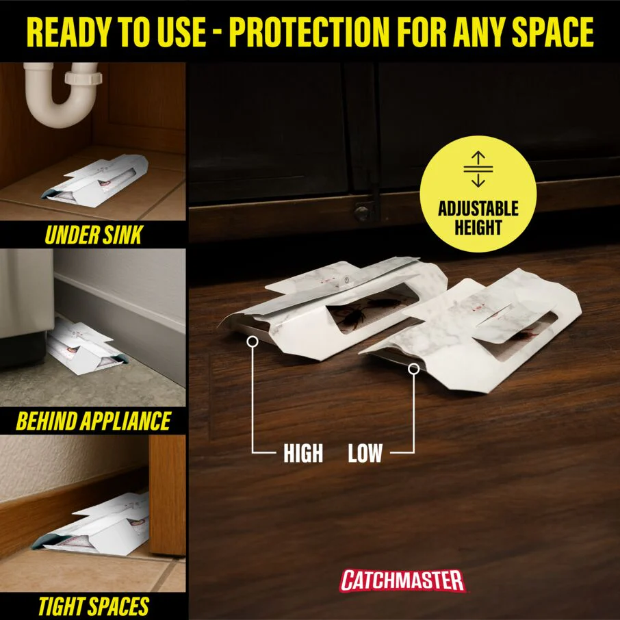 Catchmaster Cockroach Trap with Powerful Food-Based Bait – Glue Traps (10-Pk) - Image 5