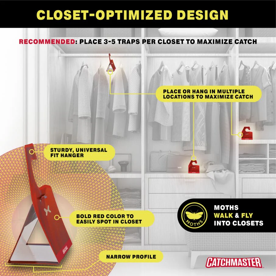 Premium Clothes Moth Traps with Patented Pheromones XL - Red - Image 8